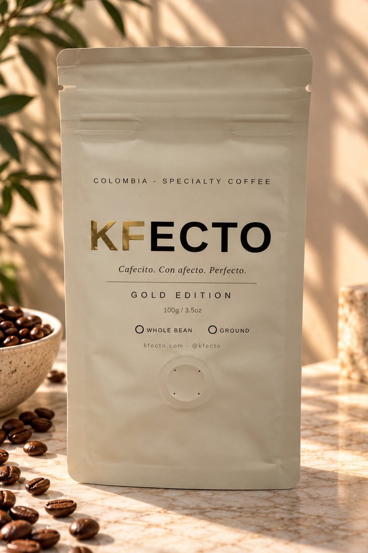 KFECTO Gold Edition 100 g bag, cream, Colombia · Specialty Coffee
